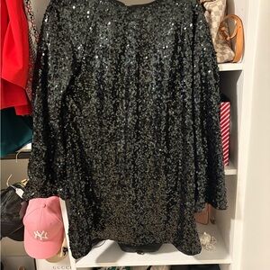 H&M dark green Sequin Dress